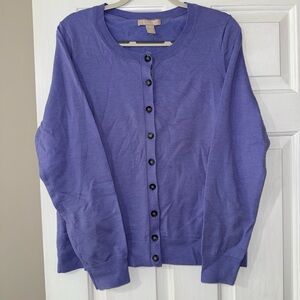 Banana Republic Extra Fine Merino Blue/Lavender Women’s Cardigan- size XL